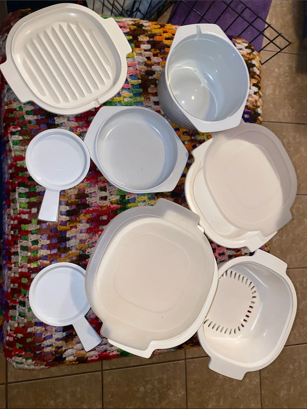 Vintage Nordic Ware & Rubber-ware White Multipiece Food Prep and Serving Set